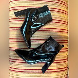 NEW! Jeffrey Campbell Black CHAPEL Heeled Boots Sleek Design